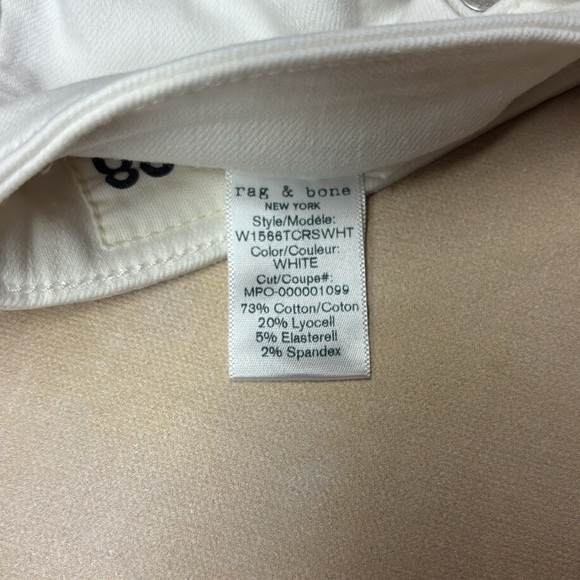 Rag & Bone white jeans, high rise ankle skinny, size 28, stretchy, made in USA! - Picture 10 of 12